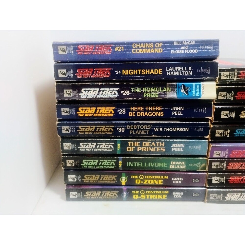 HUGE VINTAGE 90’S STAR TREK NEXT GENERATION 26 CT PAPERBACK BOOK LOT - Picture 3 of 11